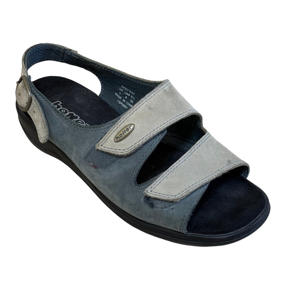 Hotter Women Sandals Tan Gray 8 Comfort Concept Easy EXF Slingback Lagenlook